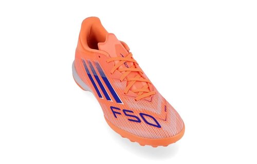 adidas F50 League TF Turf Soccer Shoes - Beam Orange/Lucid Blue/White