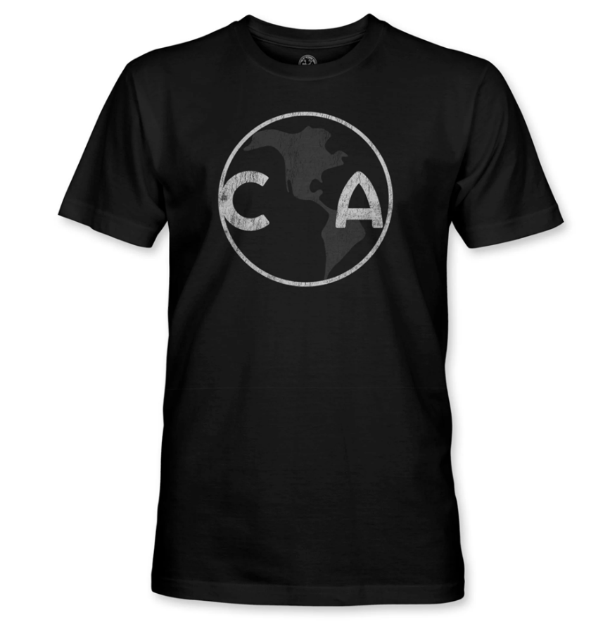Club America 2025 Retro Badge Fan Tee Shirt - Black