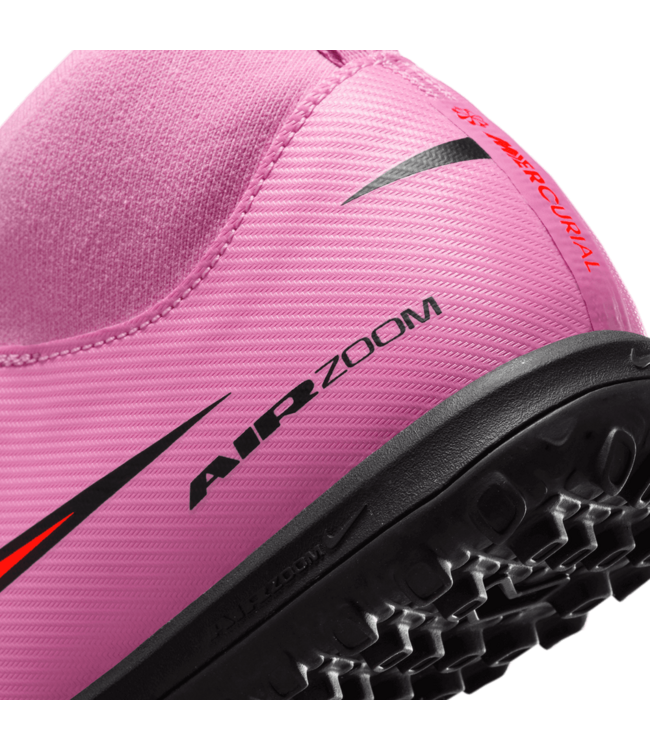 Nike Nike Jr Zoom Mercurial Superfly 10 Academy TF Turf Shoes - Magic Flamingo/Total Crimson/Black