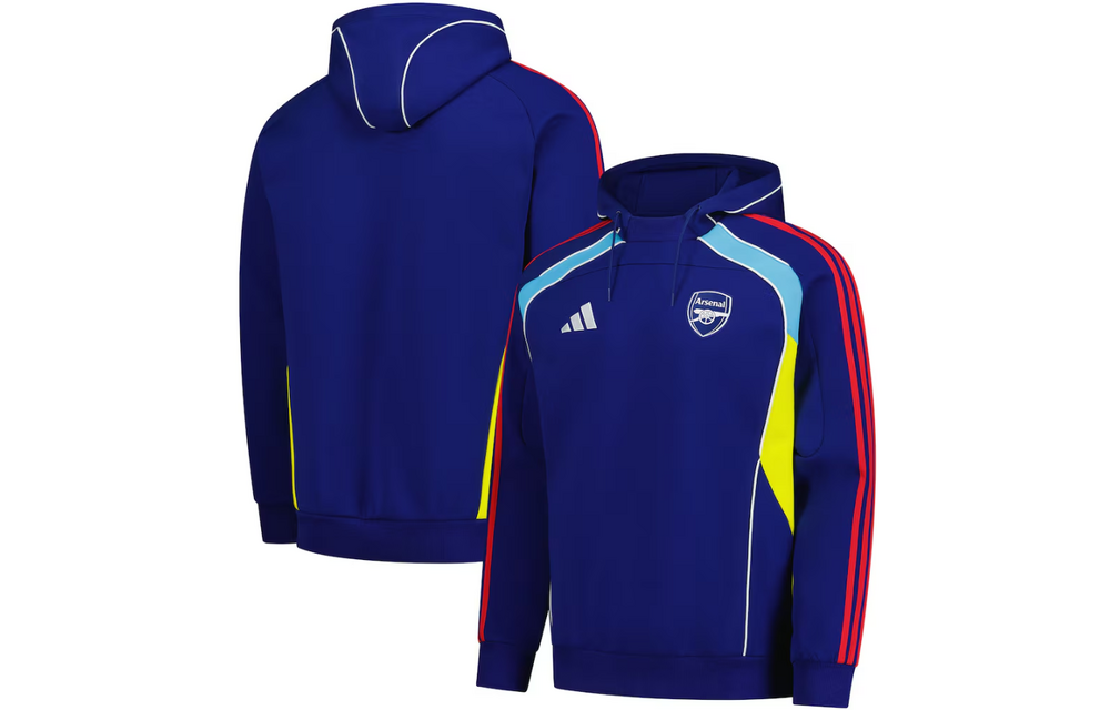 adidas Arsenal 2025 - 26 Urban Purist Doubleknit Hoodie - Victory Blue/Bright Yellow/Bright Cyan
