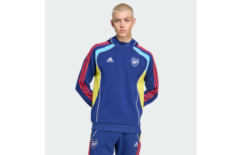adidas Arsenal 2025 - 26 Urban Purist Doubleknit Hoodie - Victory Blue/Bright Yellow/Bright Cyan