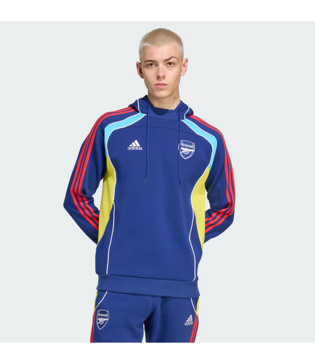 adidas adidas Arsenal 2025 - 26 Urban Purist Doubleknit Hoodie - Victory Blue/Bright Yellow/Bright Cyan