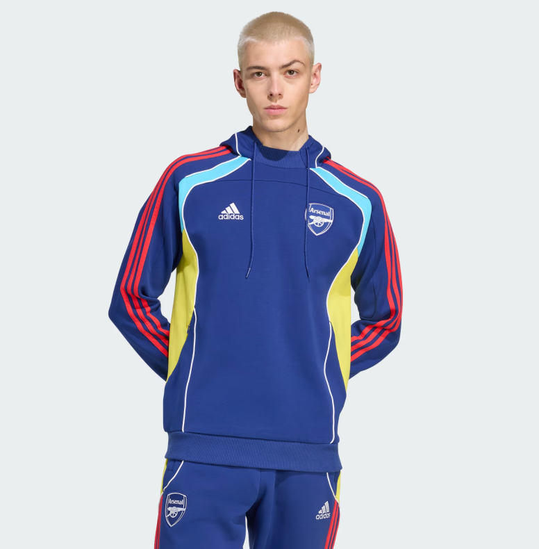 adidas Arsenal 2025 - 26 Urban Purist Doubleknit Hoodie - Victory Blue/Bright Yellow/Bright Cyan