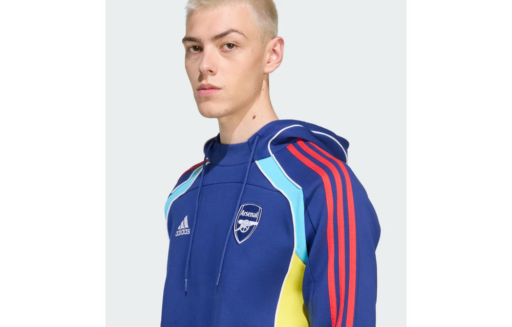 adidas Arsenal 2025 - 26 Urban Purist Doubleknit Hoodie - Victory Blue/Bright Yellow/Bright Cyan