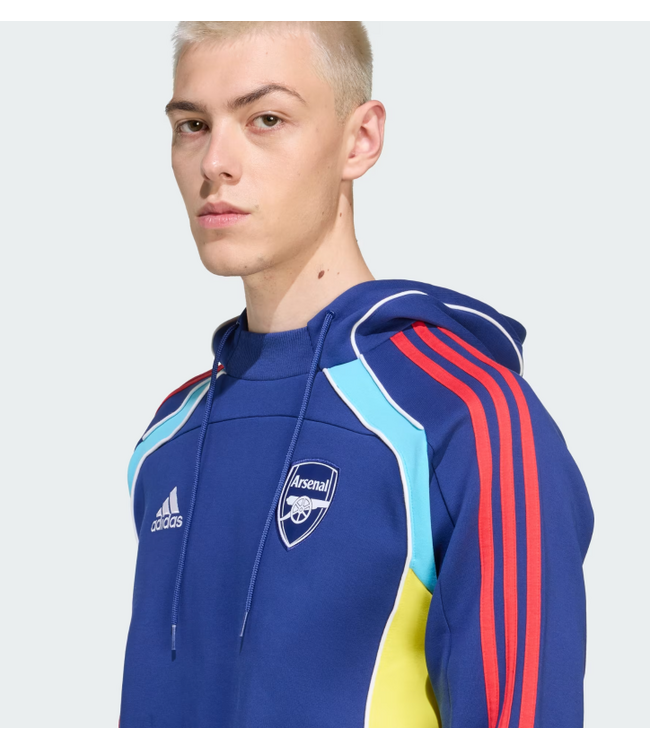 adidas adidas Arsenal 2025 - 26 Urban Purist Doubleknit Hoodie - Victory Blue/Bright Yellow/Bright Cyan