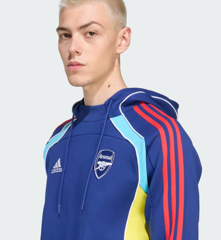 adidas Arsenal 2025 - 26 Urban Purist Doubleknit Hoodie - Victory Blue/Bright Yellow/Bright Cyan