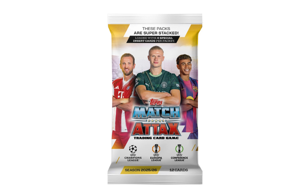 Topps 2025 -26 Match Attax UEFA Club Champions League Trading Cards - Eco Blaster Pack (36 Cards + 2 LE)