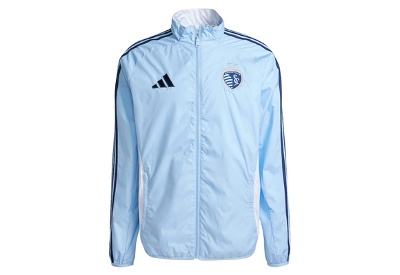 adidas Sporting Kansas City MLS 2025 - 26 Reversible Anthem Jacket - Glow Blue/White