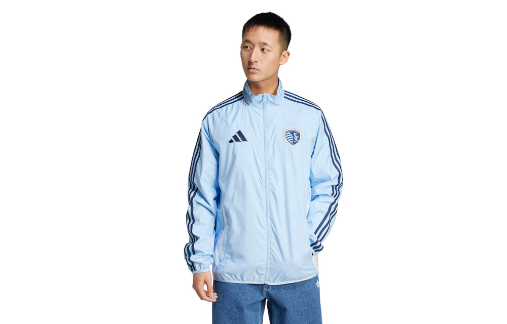 adidas Sporting Kansas City MLS 2025 - 26 Reversible Anthem Jacket - Glow Blue/White