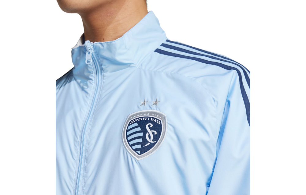 adidas Sporting Kansas City MLS 2025 - 26 Reversible Anthem Jacket - Glow Blue/White