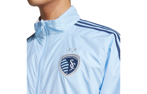adidas Sporting Kansas City MLS 2025 - 26 Reversible Anthem Jacket - Glow Blue/White