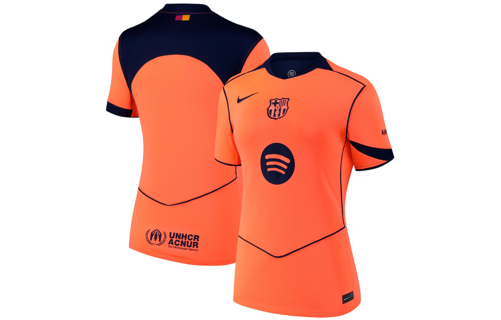 Nike Womens Barcelona 2025 - 26 Third Jersey - Bright Mango/Midnight Navy
