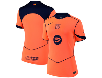 Nike Womens Barcelona 2025 - 26 Third Jersey - Bright Mango/Midnight Navy