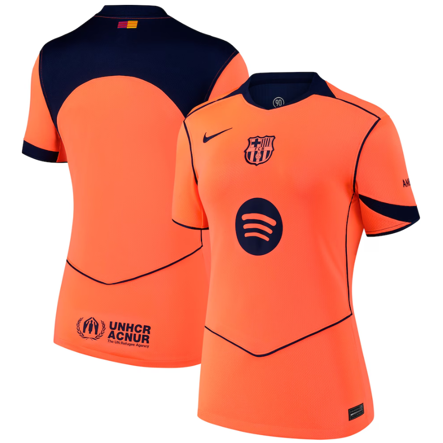 Nike Womens Barcelona 2025 - 26 Third Jersey - Bright Mango/Midnight Navy
