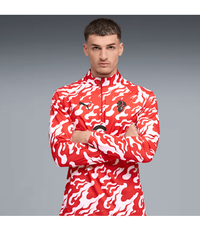 Puma Puma AC Milan 2025 - 26 Quarter Zip Training Top - White/Red