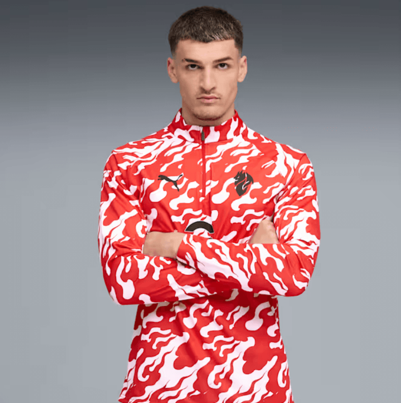 Puma AC Milan 2025 - 26 Quarter Zip Training Top - White/Red