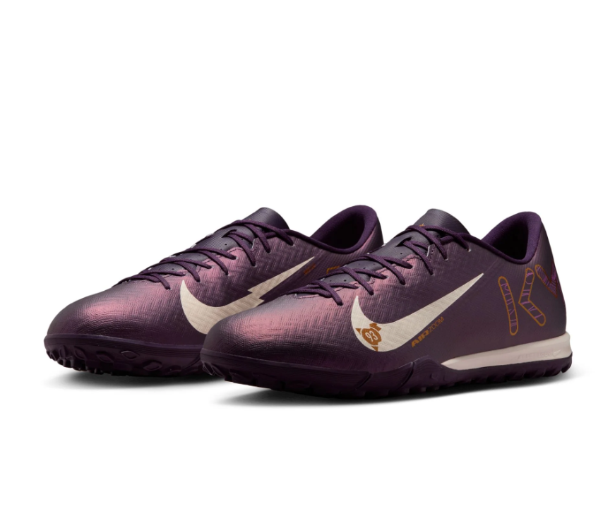 Nike Zoom Mercurial Vapor 16 KM Mbappe Academy TF Turf Soccer Shoes - Grand Purple/Pale Ivory