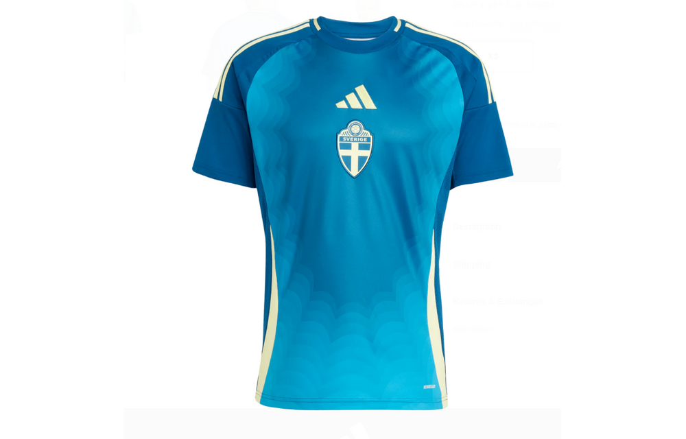 adidas Sweden Euro 2025 Away Jersey - Blue