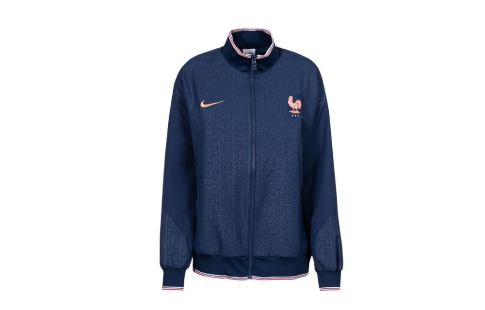 Nike France Euro 2025 AWF Anthem Jacket - Blue Void/Light Madder Root