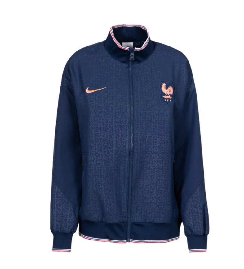 Nike France Euro 2025 AWF Anthem Jacket - Blue Void/Light Madder Root