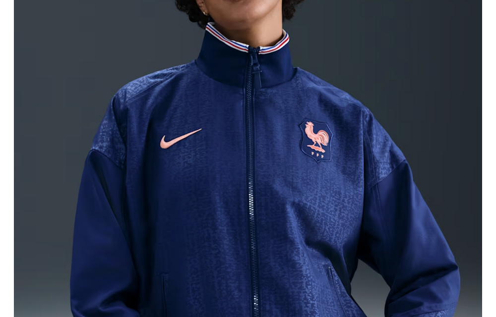 Nike France Euro 2025 AWF Anthem Jacket - Blue Void/Light Madder Root