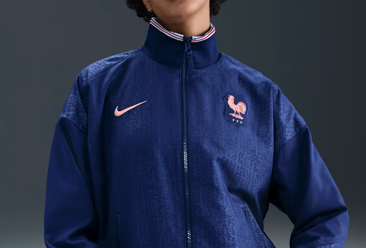Nike France Euro 2025 AWF Anthem Jacket - Blue Void/Light Madder Root