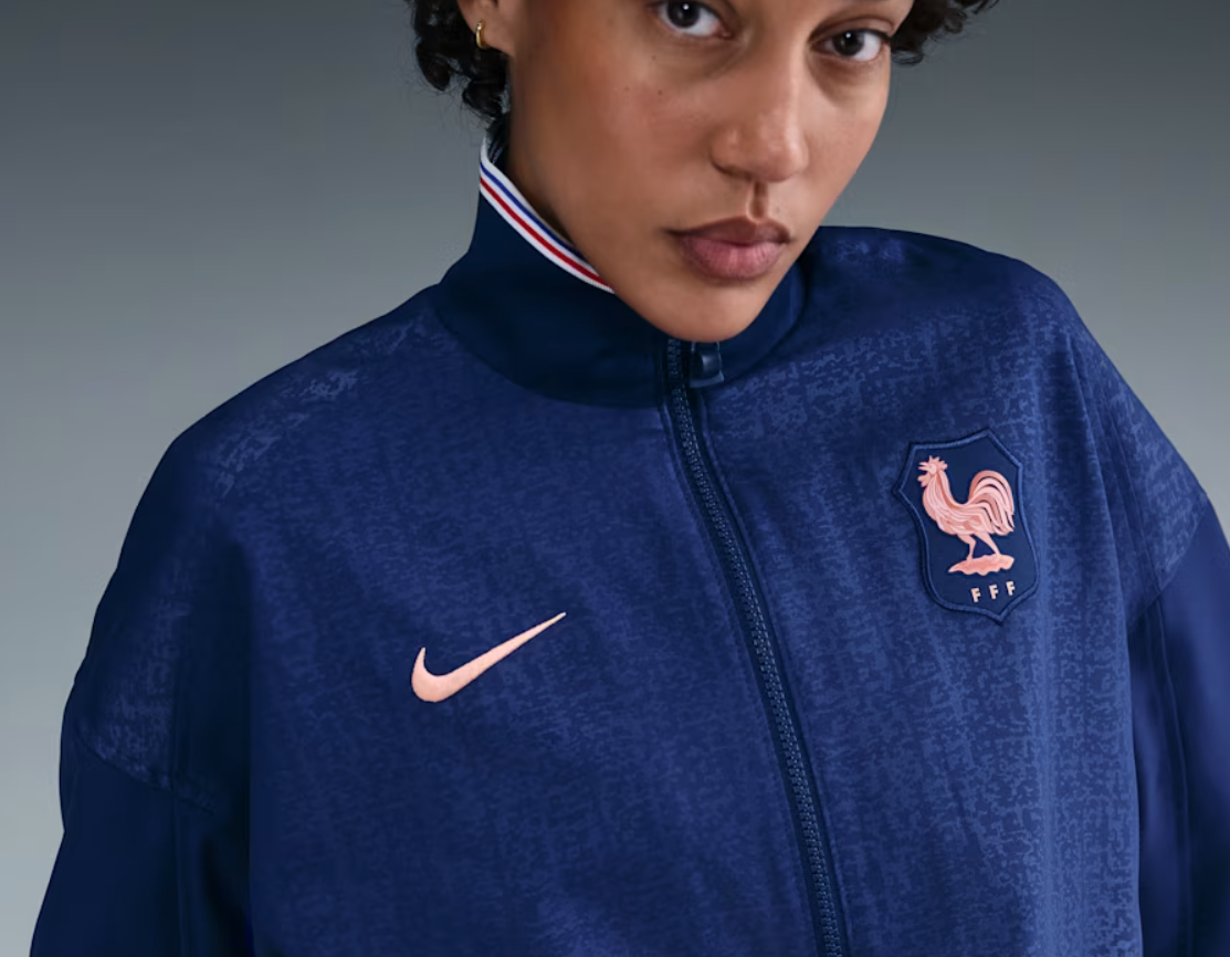 Nike France Euro 2025 AWF Anthem Jacket - Blue Void/Light Madder Root