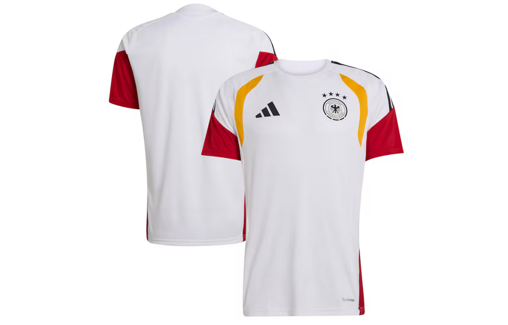 adidas Germany World Cup 2026 Tiro Prematch Training Jersey - White/Red/Yellow