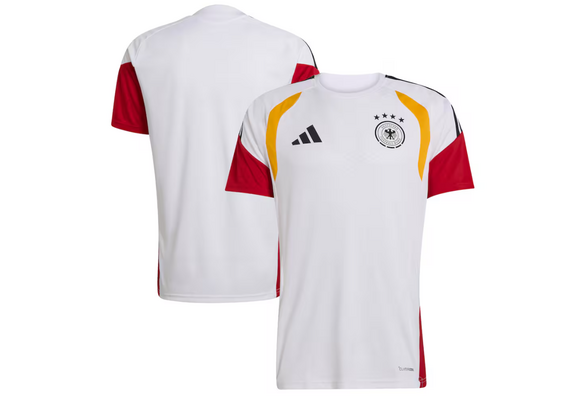 adidas Germany World Cup 2026 Tiro Prematch Training Jersey - White/Red/Yellow