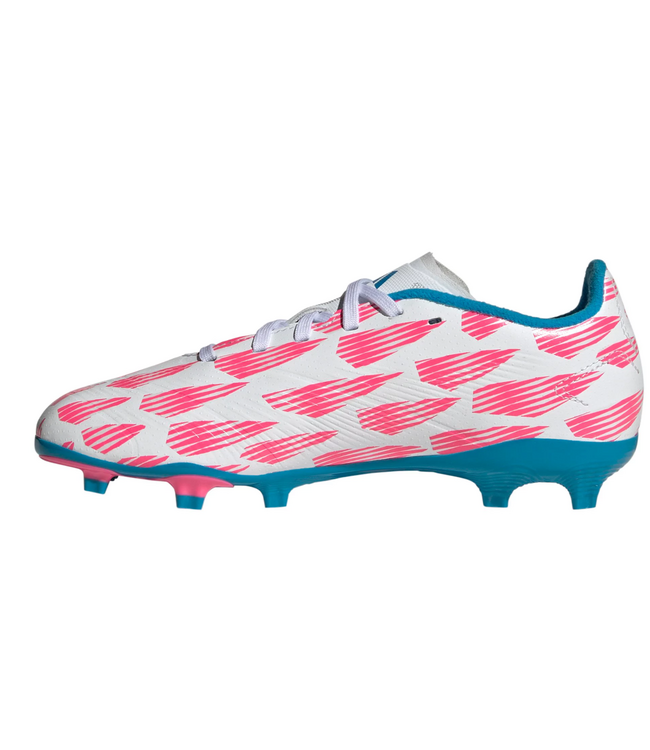 adidas adidas Jr Predator League TF FG Soccer Shoes - Cloud White/Solar Blue/Pink