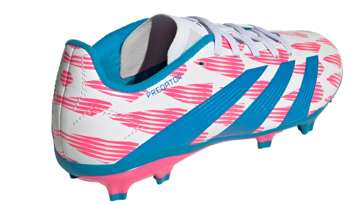 adidas Jr Predator League TF FG Soccer Shoes - Cloud White/Solar Blue/Pink