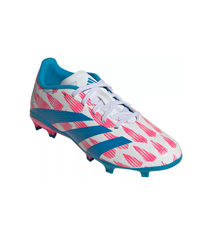 adidas adidas Jr Predator League TF FG Soccer Shoes - Cloud White/Solar Blue/Pink