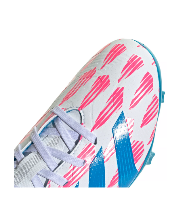 adidas adidas Jr Predator League TF FG Soccer Shoes - Cloud White/Solar Blue/Pink