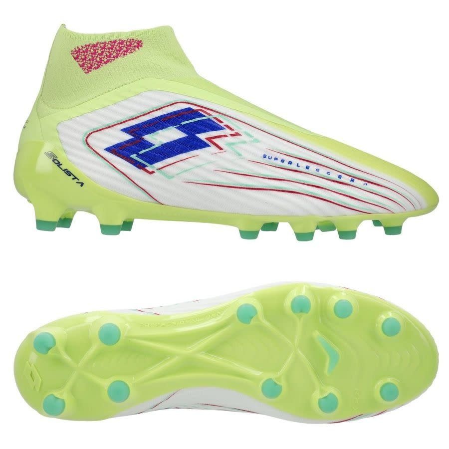 Lotto Solista 100 VIII FG / MG Soccer Shoes - Sunny Lime/Surf /White