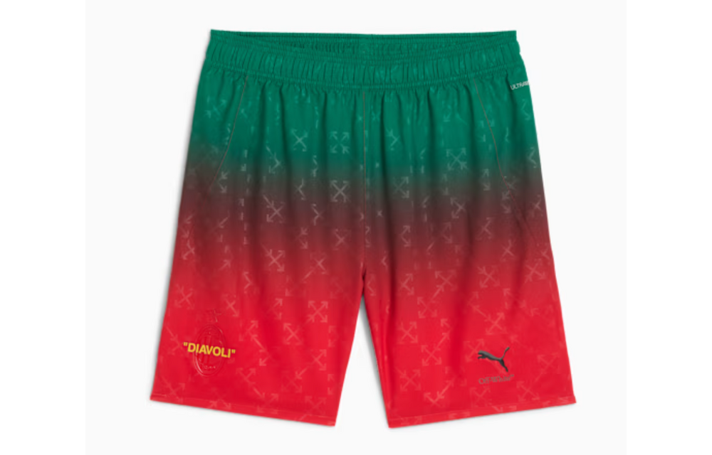 Puma AC Milan x Off White 2025 Authentic Home Shorts - Red/Black/Green
