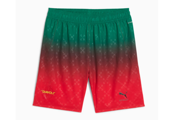 Puma AC Milan x Off White 2025 Authentic Home Shorts - Red/Black/Green