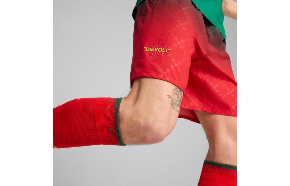 Puma AC Milan x Off White 2025 Authentic Home Shorts - Red/Black/Green