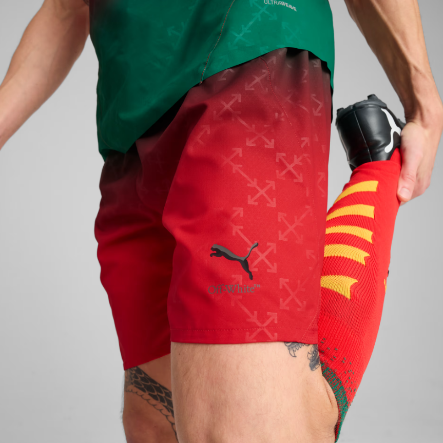 Puma AC Milan x Off White 2025 Authentic Home Shorts - Red/Black/Green
