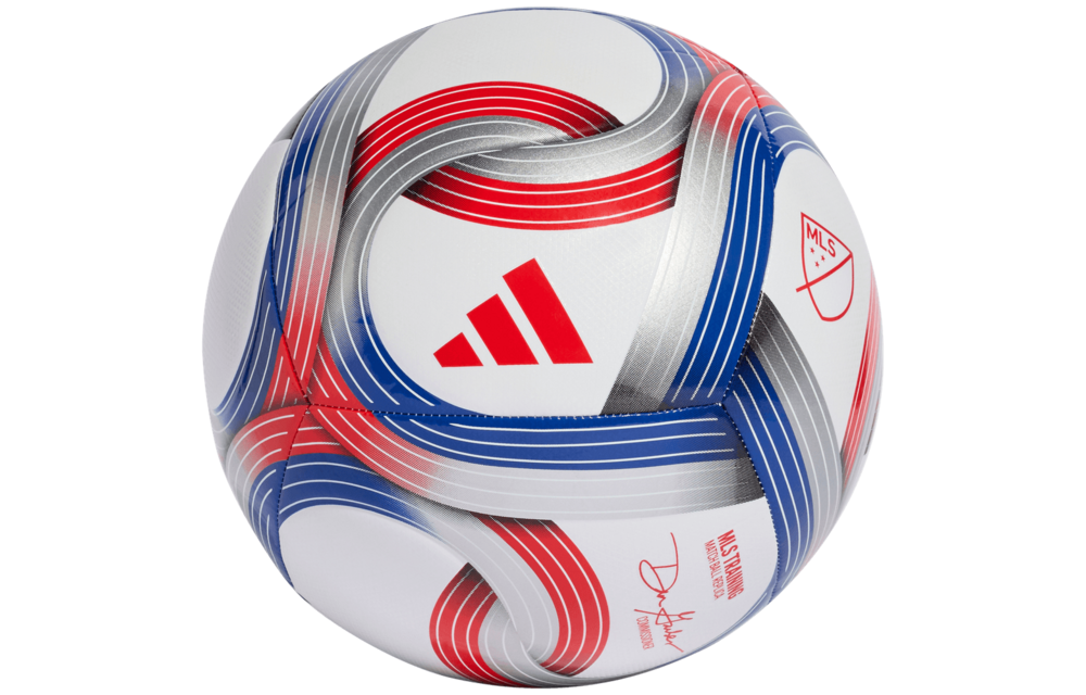 adidas 2026 MLS Training Soccer Ball - White/Royal Blue/Red/Silver Metallic