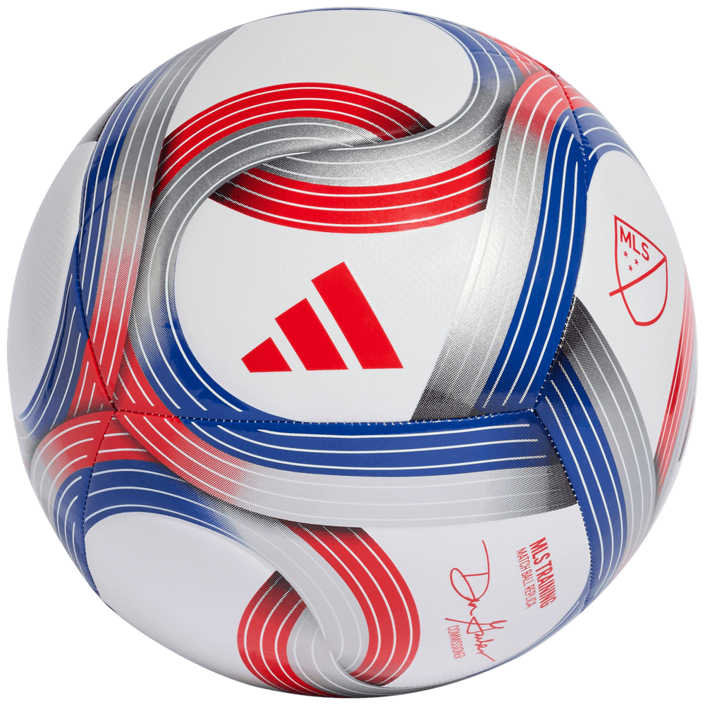 adidas 2026 MLS Training Soccer Ball - White/Royal Blue/Red/Silver Metallic