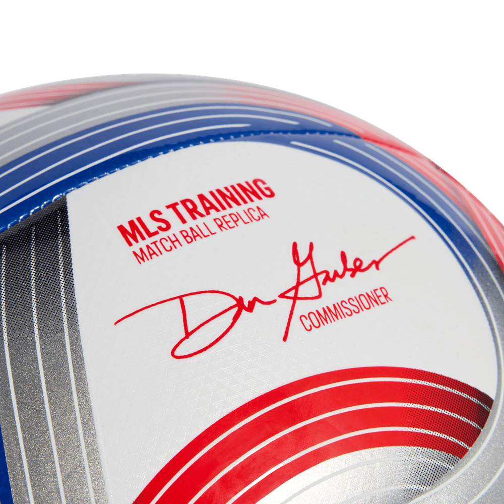 adidas 2026 MLS Training Soccer Ball - White/Royal Blue/Red/Silver Metallic