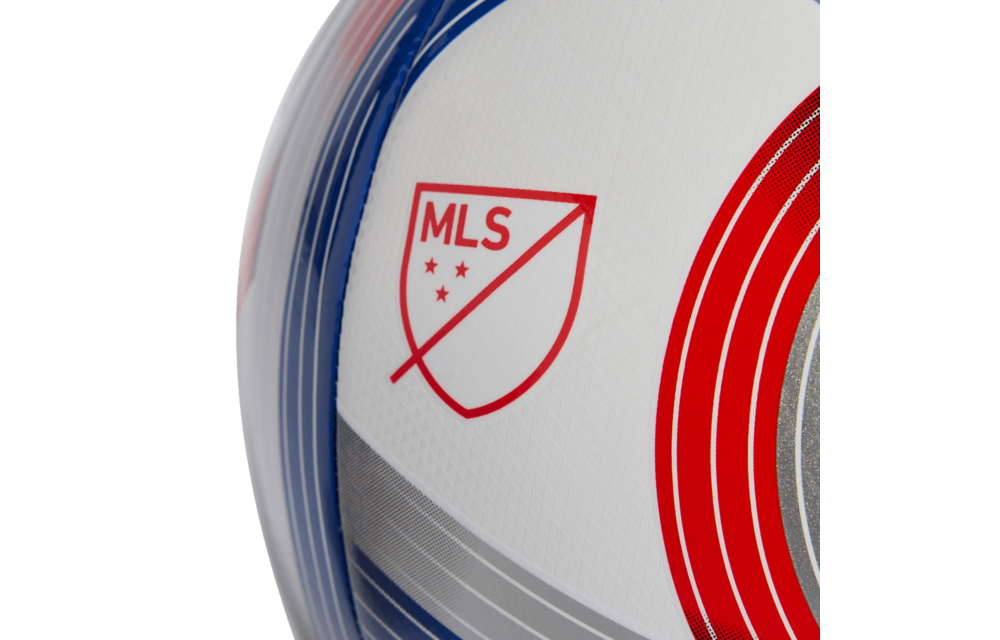 adidas 2026 MLS Training Soccer Ball - White/Royal Blue/Red/Silver Metallic