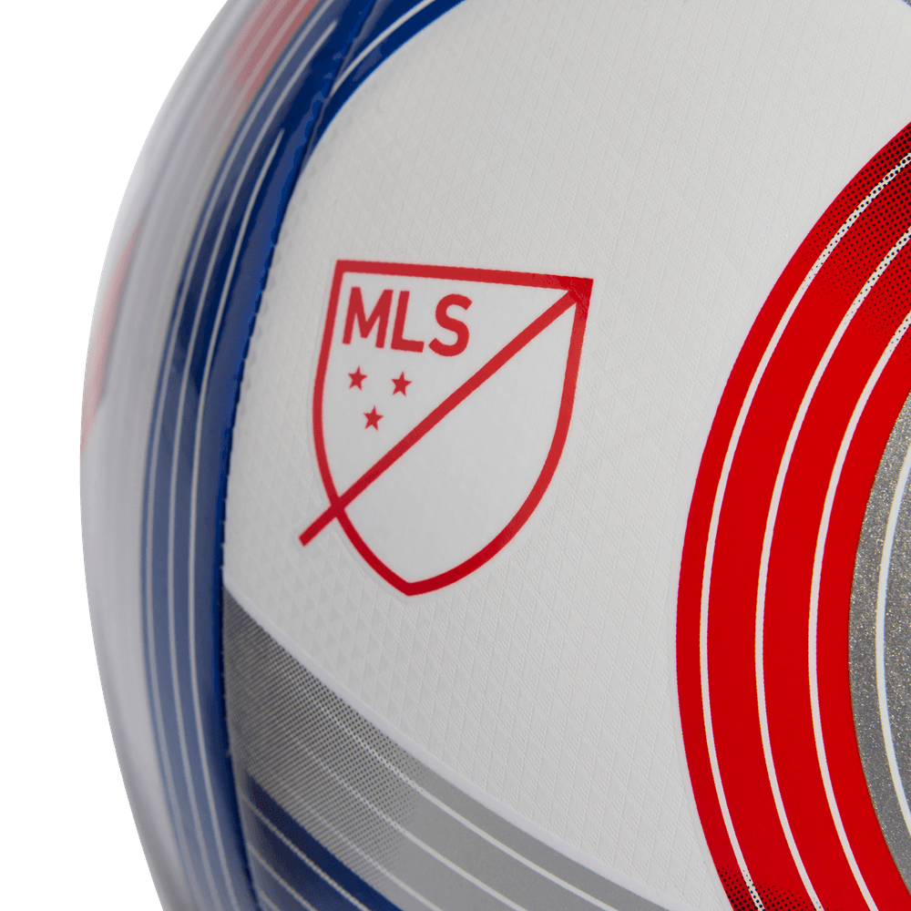 adidas 2026 MLS Training Soccer Ball - White/Royal Blue/Red/Silver Metallic