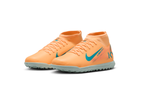 Nike Jr Mercurial Superfly 10 KM Mbappe Club TF Turf Shoes - Melon Tint/Igloo/Neo Turquoise