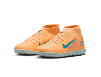 Nike Jr Mercurial Superfly 10 KM Mbappe Club TF Turf Shoes - Melon Tint/Igloo/Neo Turquoise