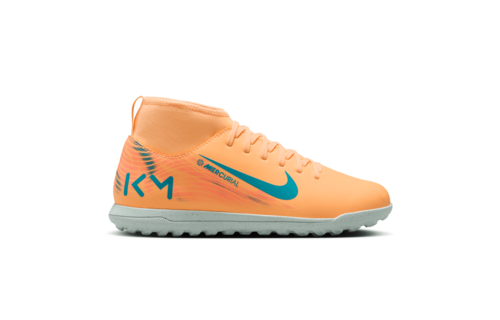 Nike Jr Mercurial Superfly 10 KM Mbappe Club TF Turf Shoes - Melon Tint/Igloo/Neo Turquoise