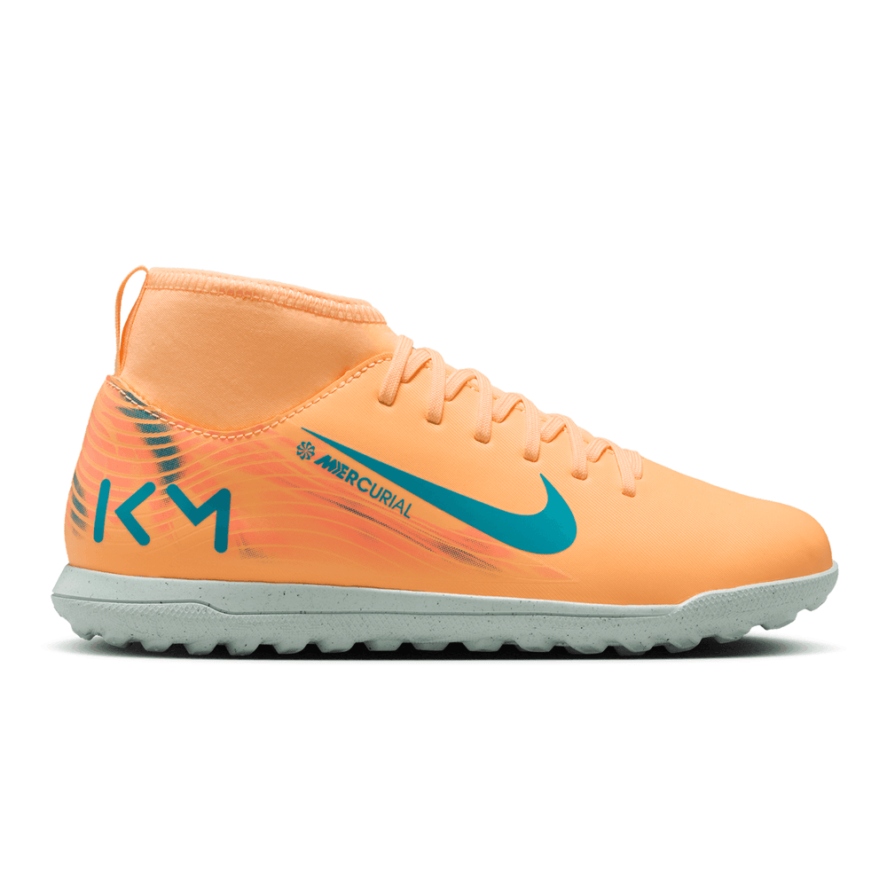 Nike Jr Mercurial Superfly 10 KM Mbappe Club TF Turf Shoes - Melon Tint/Igloo/Neo Turquoise