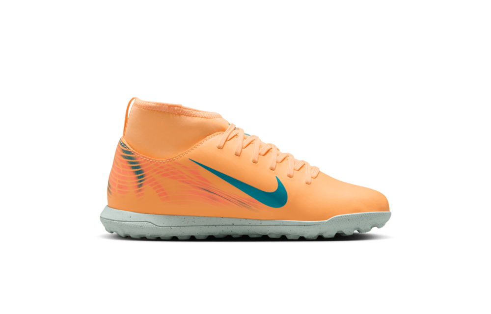 Nike Jr Mercurial Superfly 10 KM Mbappe Club TF Turf Shoes - Melon Tint/Igloo/Neo Turquoise