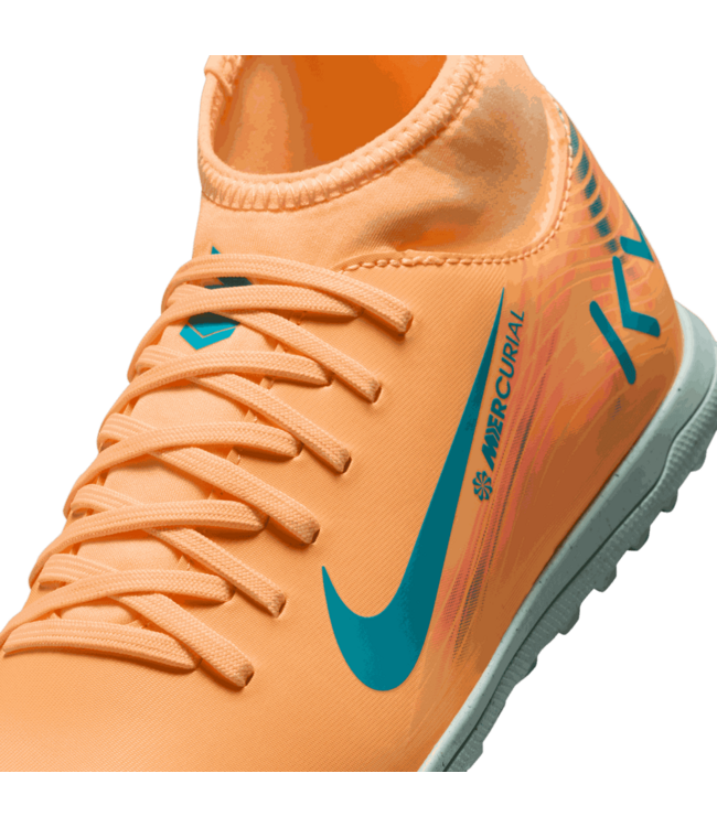 Nike Nike Jr Mercurial Superfly 10 KM Mbappe Club TF Turf Shoes - Melon Tint/Igloo/Neo Turquoise
