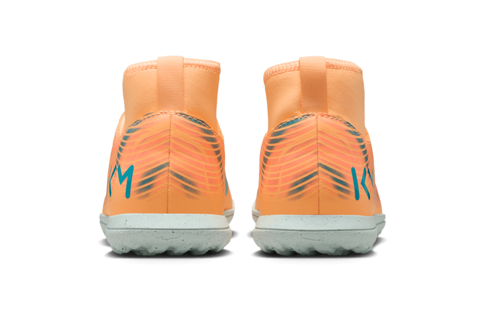 Nike Jr Mercurial Superfly 10 KM Mbappe Club TF Turf Shoes - Melon Tint/Igloo/Neo Turquoise